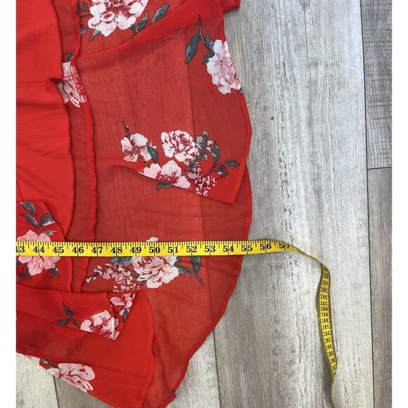 Speechless‎ Red Floral Midi Dress NWT Sz M, High-low Hem, Ruffles, Fairy - Picture 12 of 12
